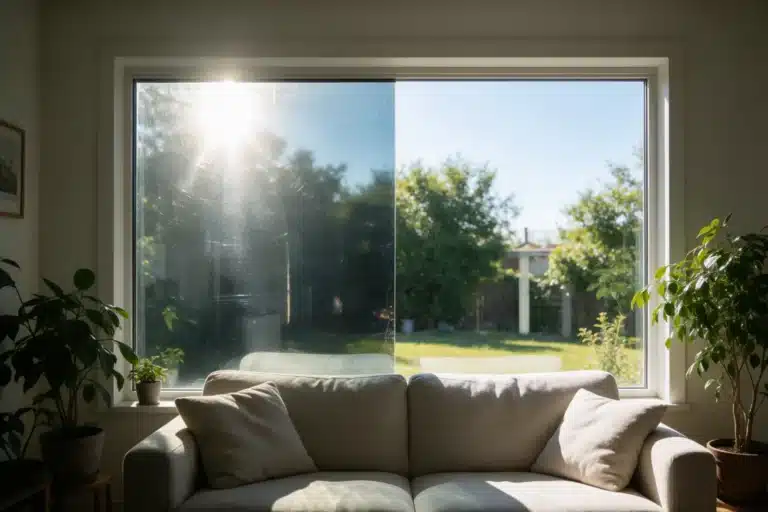 Fenêtre équipée d'un film solaire anti-éblouissement