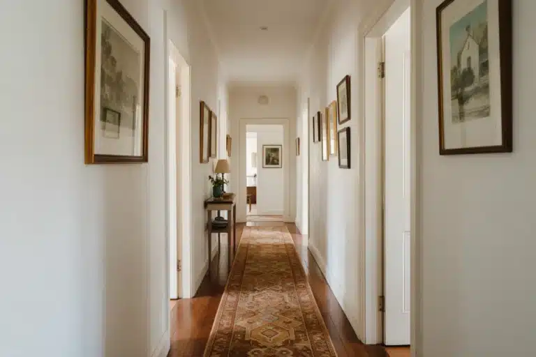 Tapis de couloir à motifs dans un couloir lumineux