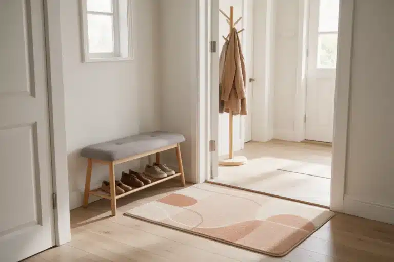 Tapis d'entrée lavable dans un hall d'entrée
